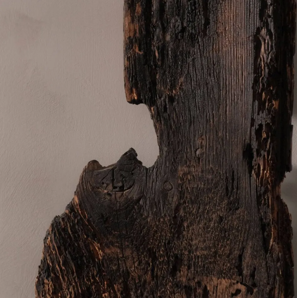 Sculpture en bois et en plomb