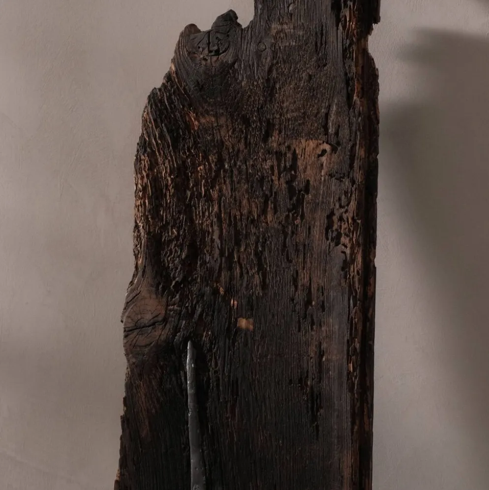 Sculpture en bois et en plomb