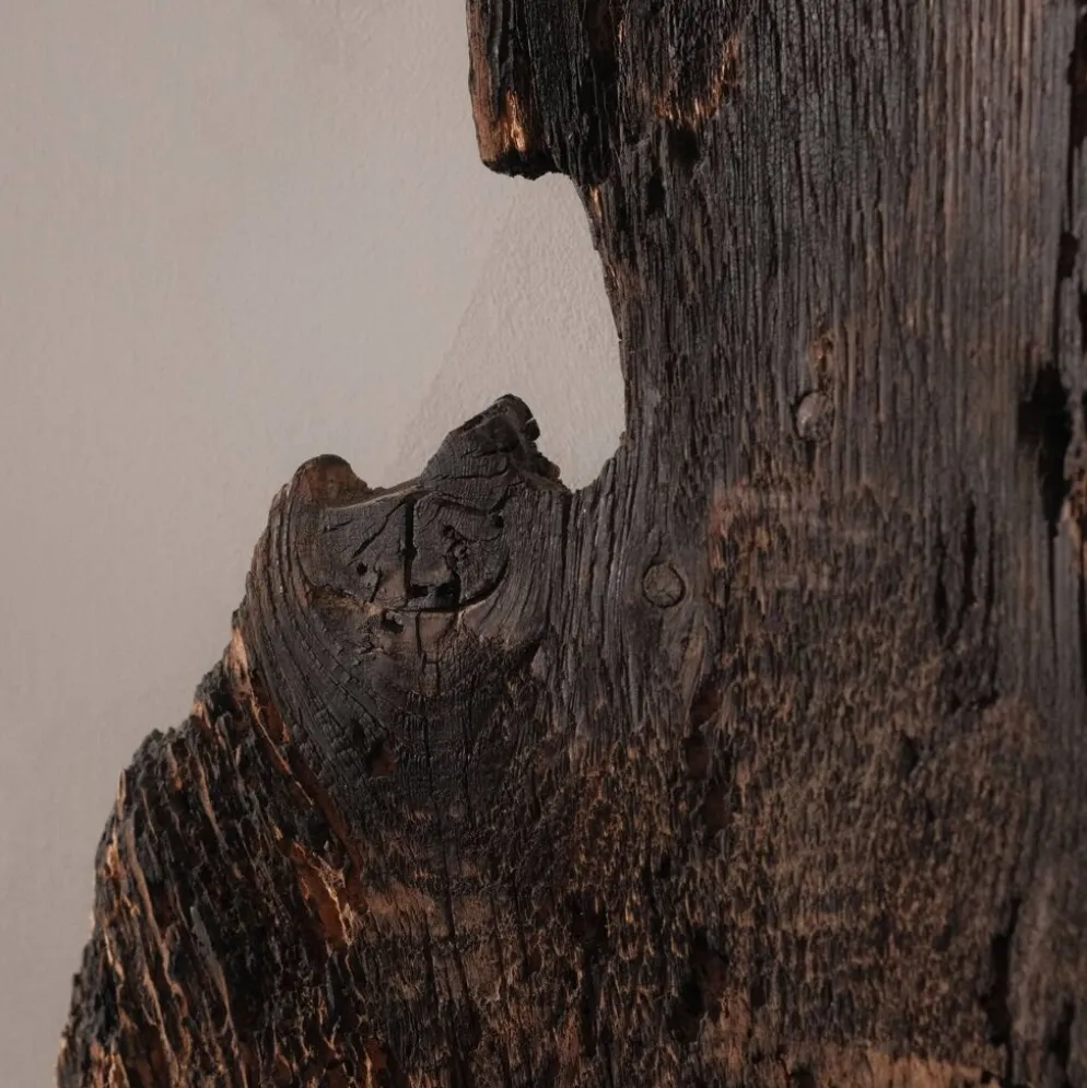 Sculpture en bois et en plomb