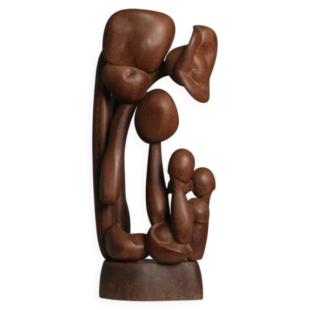 Sculpture en bois floral organique, Pays-Bas, années 1970
