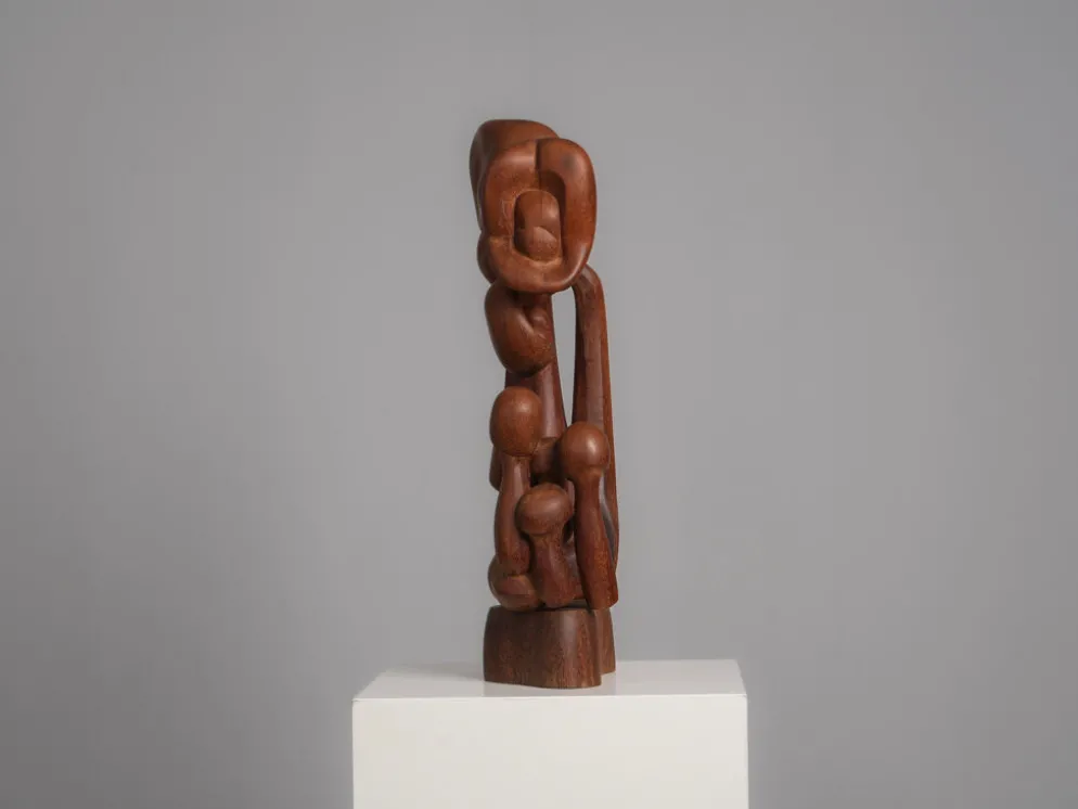 Sculpture en bois floral organique, Pays-Bas, années 1970