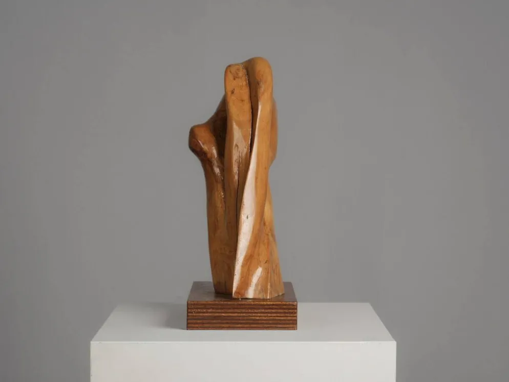 Sculpture en bois organique par H. Hinfelaar, Pays-Bas, années 1980.