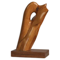 Sculpture en bois organique par H. Hinfelaar, Pays-Bas, années 1980.