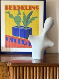 Sculpture en buste en céramique postmoderne, Italie années 1980