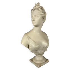 Sculpture en marbre blanc, buste de Diane d'après Houdon (1741-1828)