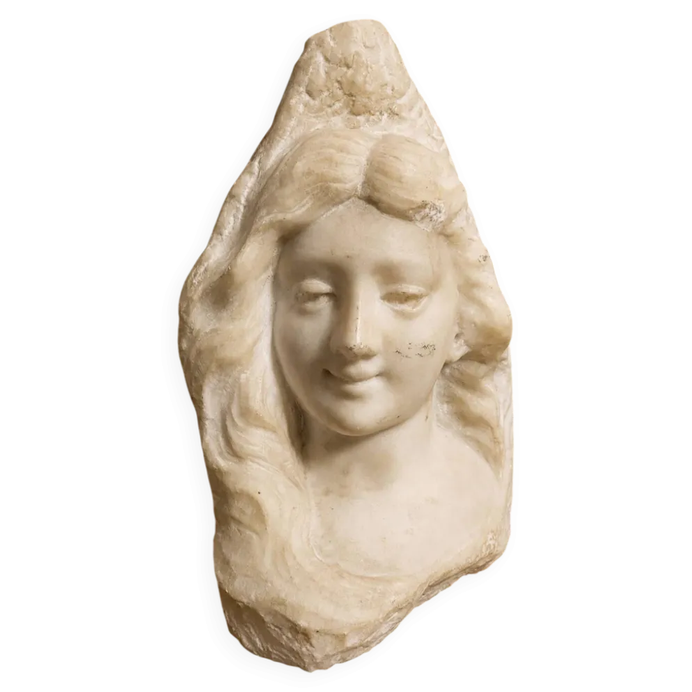 Sculpture en marbre, buste féminin
