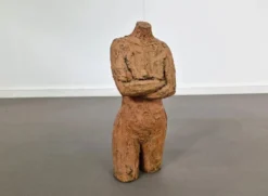 Sculpture en terre cuite vintage | Torse féminin