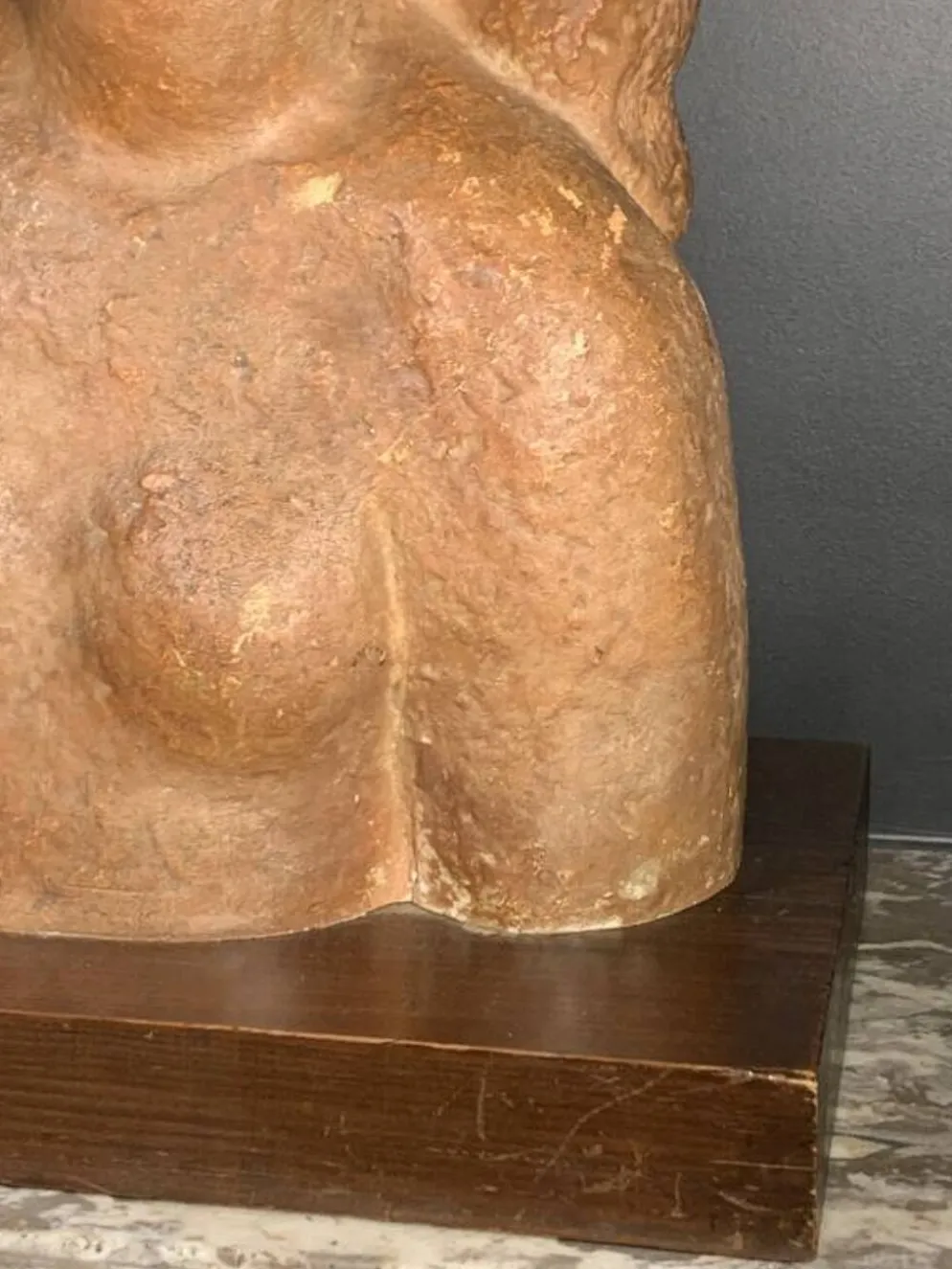 Sculpture expressionniste Art Déco "Buste Femme nue", 1940