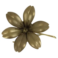 Sculpture figurine cendrier en laiton fleur de lys du milieu du siècle