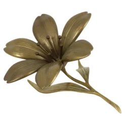 Sculpture figurine cendrier en laiton fleur de lys du milieu du siècle