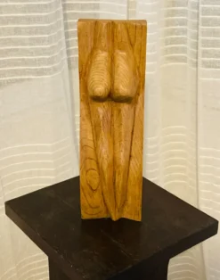 Sculpture féminine stylisée vintage années 1960 aux formes organiques