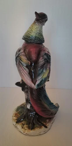 Sculpture grand coq faisan en faïence Capodimonte