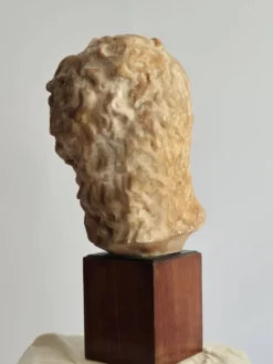 Sculpture, Grande tête creuse d'Apollon, vers 1890, sur socle en bois