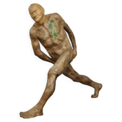 Sculpture grandeur nature « Figure en course » par Karol Broniatowski, 1972