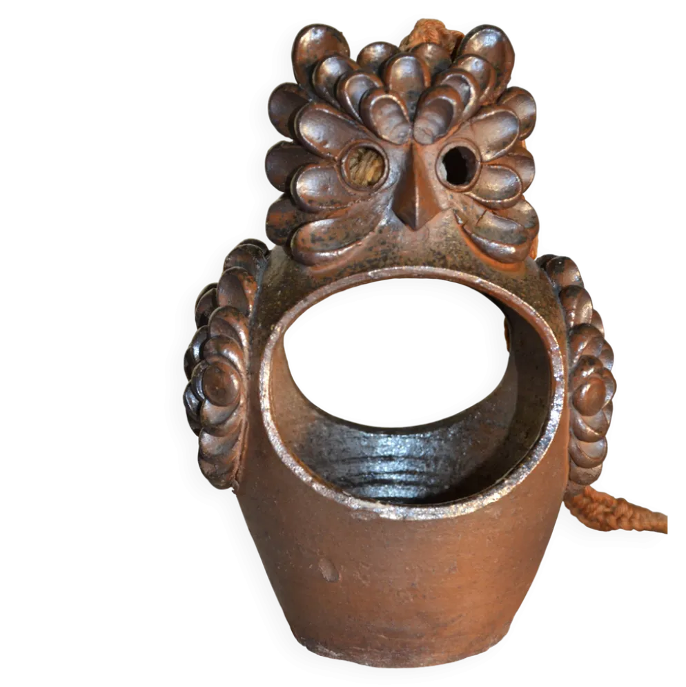 Sculpture/Lanterne Hibou céramique années 50