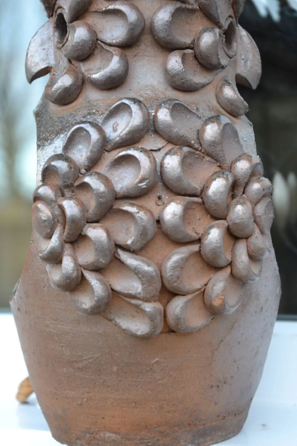 Sculpture/Lanterne Hibou céramique années 50