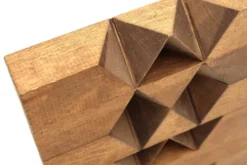 Sculpture minimaliste et géométrique en bois, années 70