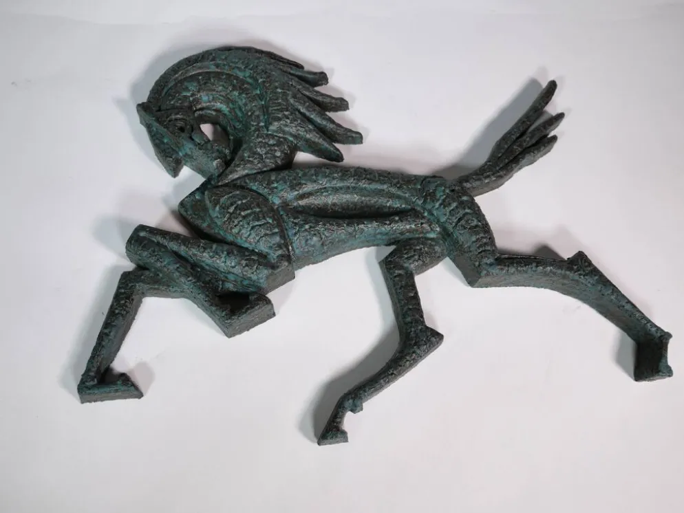 Sculpture murale de cheval en bronze, style Mid-Century, années 1960
