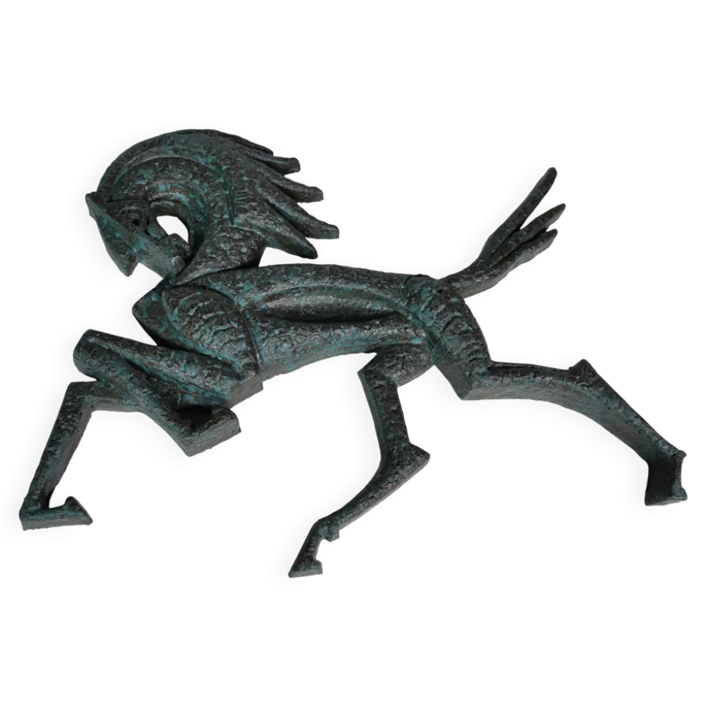 Sculpture murale de cheval en bronze, style Mid-Century, années 1960