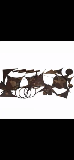 Sculpture murale en métal vintage brutaliste danois Henrik Horst