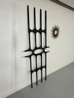Sculpture murale XXL fonte d aluminium design Brutaliste des années 70