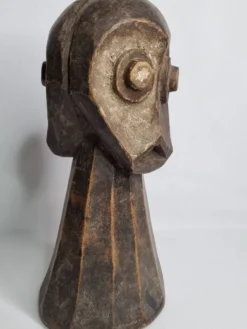 Sculpture tribale en bois, art rituel africain, Tête Kalunga Bembe, 31 cm