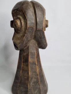 Sculpture tribale en bois, art rituel africain, Tête Kalunga Bembe, 31 cm