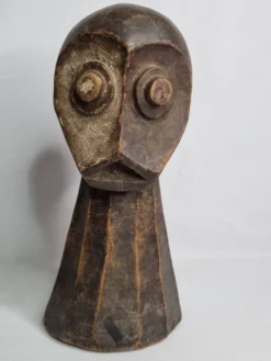 Sculpture tribale en bois, art rituel africain, Tête Kalunga Bembe, 31 cm