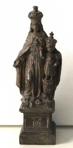 Sculpture vierge à l'enfant couronnés