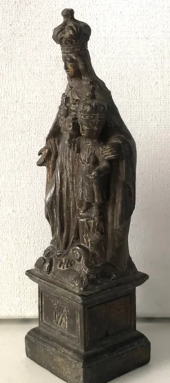 Sculpture vierge à l'enfant couronnés