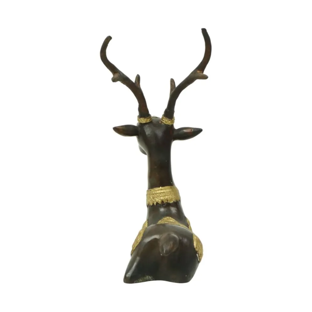 Sculpture vintage en bronze représentant un cerf couché, Sarreid Ltd, 32 cm