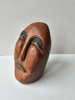 Sculpture visage en terre cuite style art africain