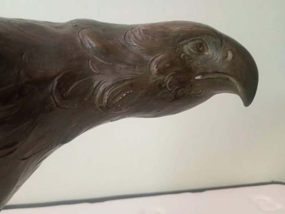 Scupture - Armand Fagotto - Aigle sur un rocher - Terre cuite & patine