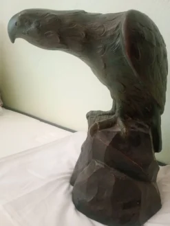 Scupture - Armand Fagotto - Aigle sur un rocher - Terre cuite & patine