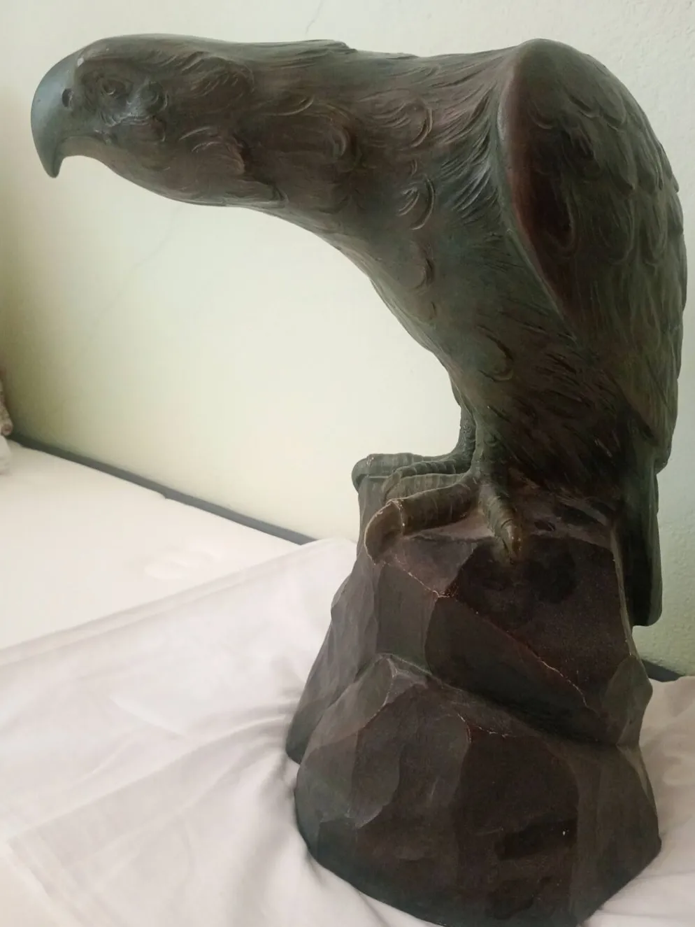 Scupture - Armand Fagotto - Aigle sur un rocher - Terre cuite & patine