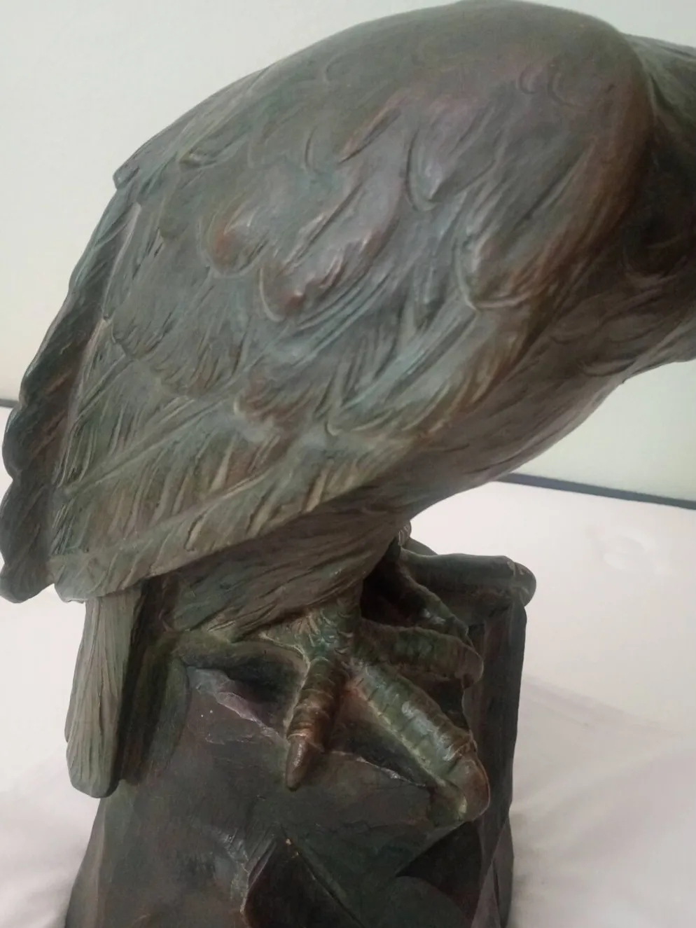Scupture - Armand Fagotto - Aigle sur un rocher - Terre cuite & patine