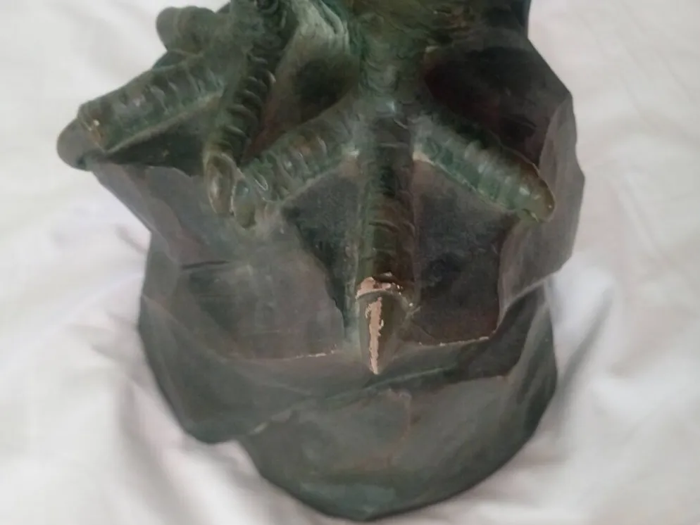 Scupture - Armand Fagotto - Aigle sur un rocher - Terre cuite & patine
