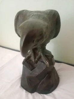 Scupture - Armand Fagotto - Aigle sur un rocher - Terre cuite & patine