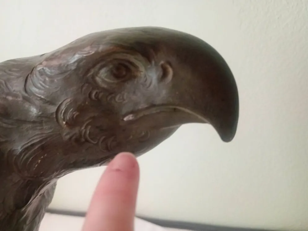 Scupture - Armand Fagotto - Aigle sur un rocher - Terre cuite & patine