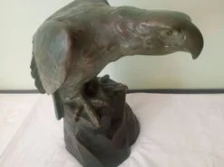 Scupture - Armand Fagotto - Aigle sur un rocher - Terre cuite & patine