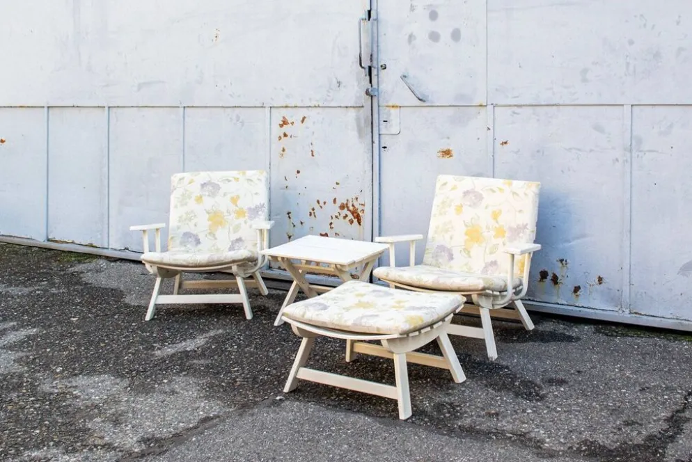 Sedie da giardino pieghevoli di Carlo Hauner per BFC, anni '60, set di 4