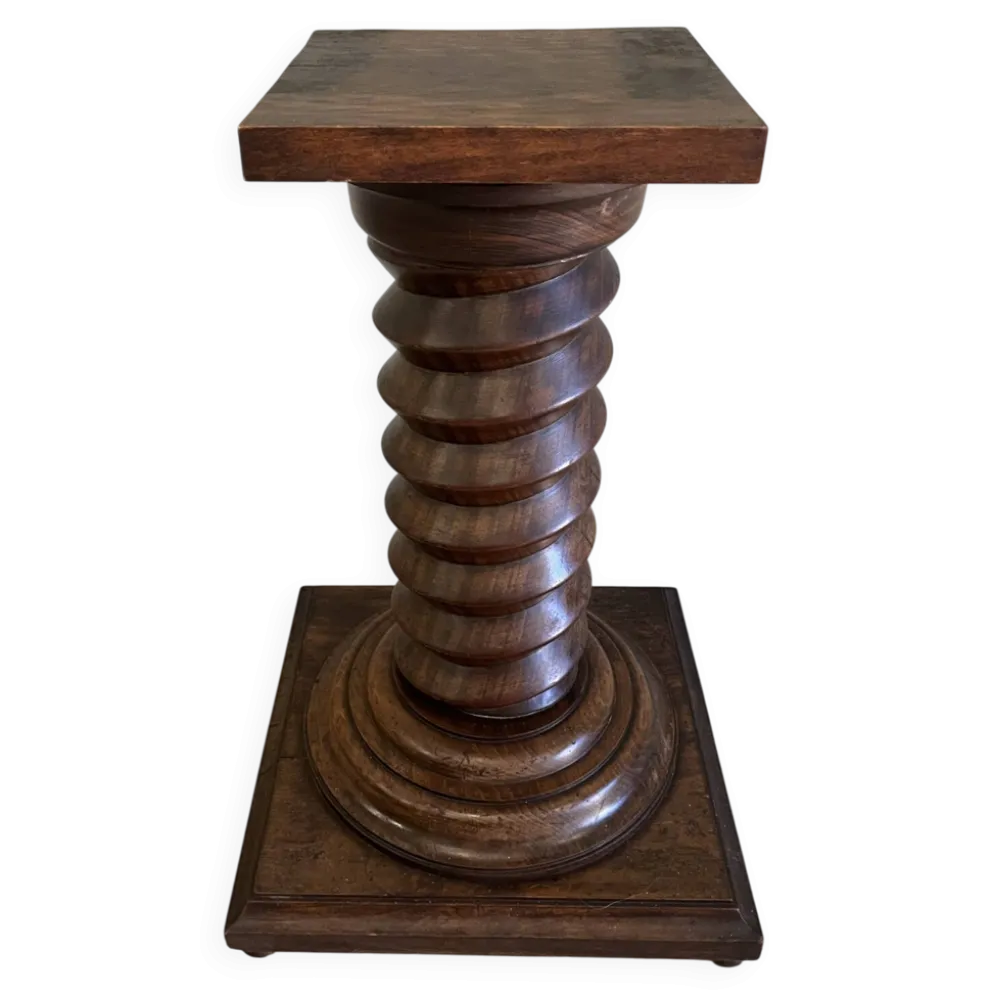 Sellette colonne torsadée style vis de pressoir