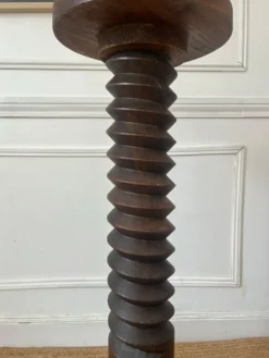 Sellette, colonne vis de pressoir en bois