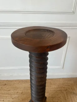 Sellette, colonne vis de pressoir en bois