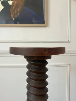 Sellette, colonne vis de pressoir en bois