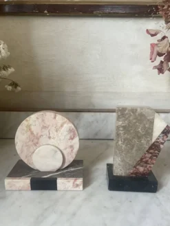 serre-livres asymétriques en marbre Art déco