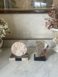serre-livres asymétriques en marbre Art déco
