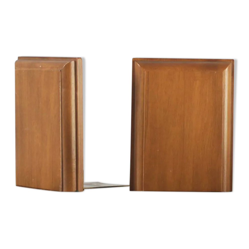 Serre-livres en bois style années 60, lot de 2