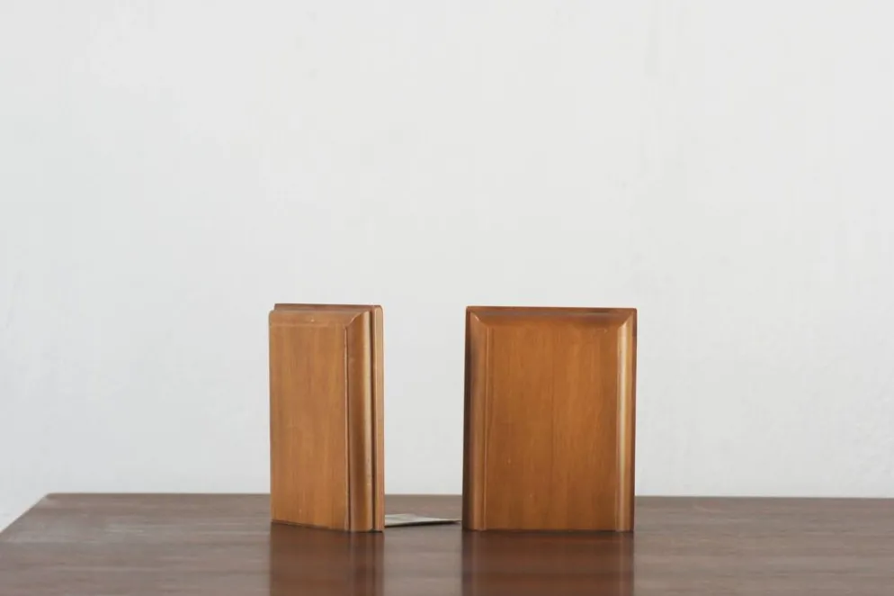 Serre-livres en bois style années 60, lot de 2