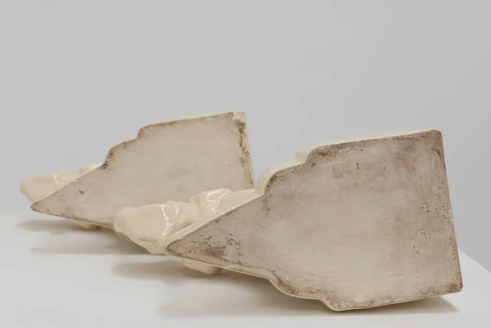 Serre-livres en céramique Art déco française à motif d'éléphant, années 1930